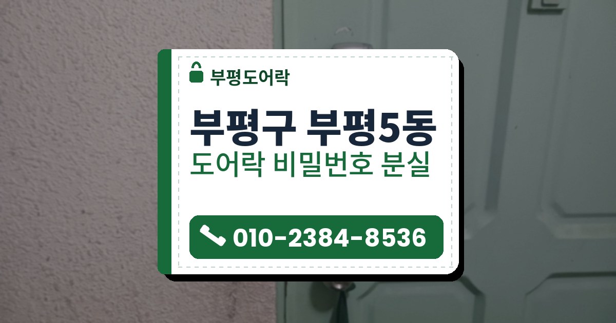 부평구 부평5동 도어락 비밀번호 분실 — 부평도어락 안내 그림